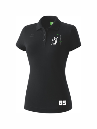 Damen Poloshirt schwarz mit Logo